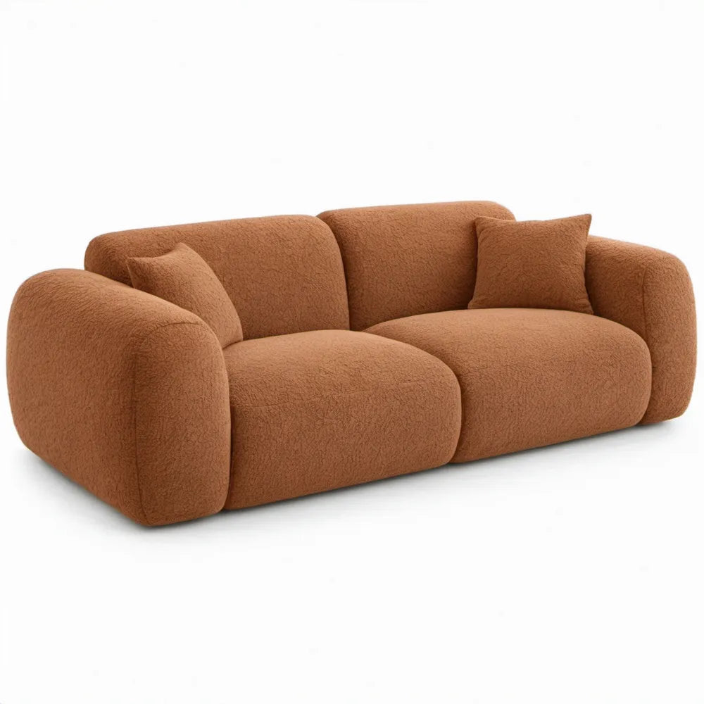 2-zitsbank 220 x 100 x 78 cm in terracotta bouclé