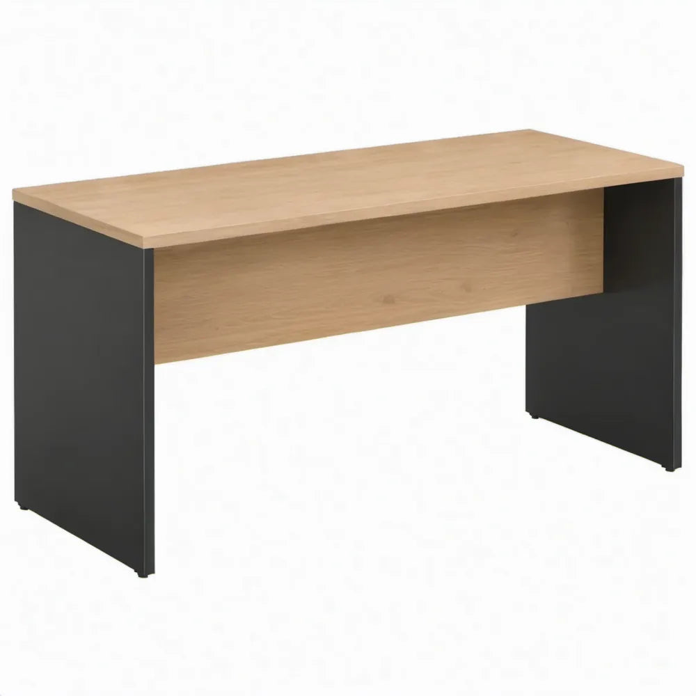 Rechthoekig bureau 120 x 60 x 75 cm eikenkleurig en zwart