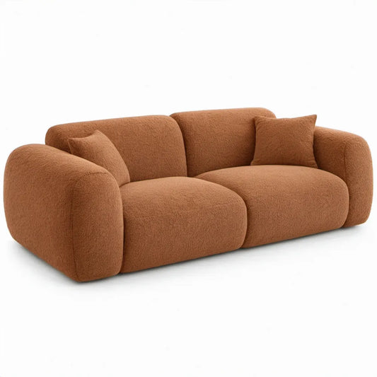 2-zitsbank 220 x 100 x 78 cm in terracotta bouclé